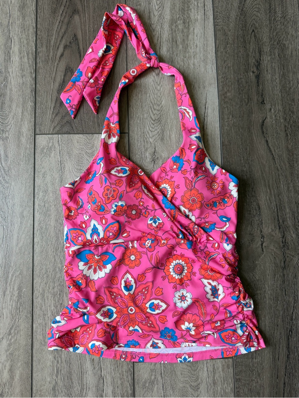 Boden Pink Floral Halter Tankini- Beach or Vacation Ready!